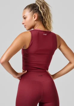 Sale Crease Sleeveless Crop Top - Crop Tops|Singleter