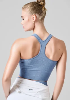 Discount Multi Rib Seamless Padded Sports Top - Crop Tops|Singleter