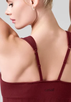 Clearance Seamless Rib Padded Sports Bra - Sports-Bh