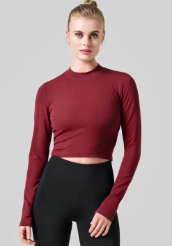 Clearance Soft Rib Mock Neck Long Sleeve - Gensere